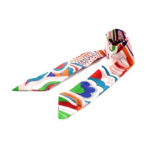 HERMES ツイリー Faubourg Rainbow スカーフ シルク 絹 マルチカラー OH