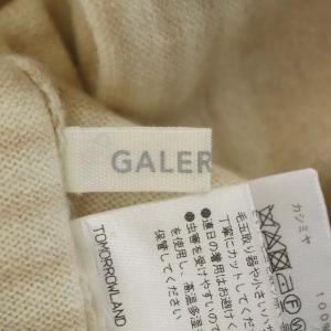 GALERIE VIE カシミヤ タートルネックニット セーター ボーダー プルオーバー 長袖 S ライトベージュ ベージュ