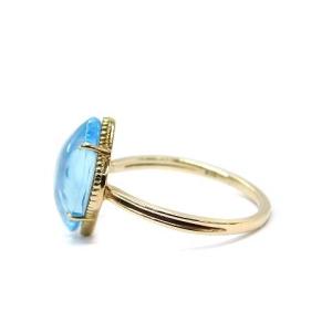 agete ストーンリング 指輪 K10YG 11号 イエローゴールド