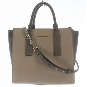 ALESSA アレッサ ショルダーバッグ ハンドバッグ 2way ロゴ べージュ 茶色 ブラウン