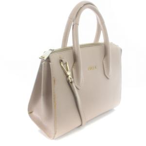FURLA PIN ショルダーバッグ ハンドバッグ 2way ロゴ ピンクべージュ