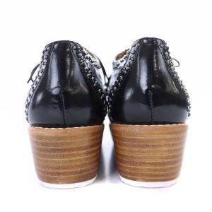 UNITED ARROWS UWMSC オックスフォードシューズ レースアップ 編み上げ ウイングチップ 35h 22.5cm 黒 ブラック