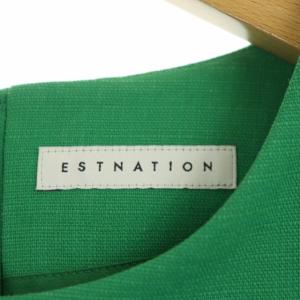 ESTNATION フリルスリーブカットソー プルオーバー 半袖 36 緑 グリーン