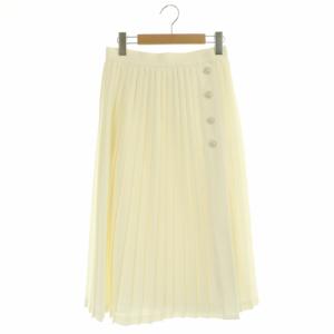 ANAYI ウールライクプリーツスカート ラップ調 ミモレ丈 ロング フレア 36 白 ホワイト