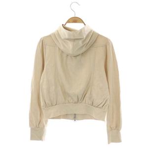 ANAYI ジップアップパーカー 長袖 フード リボン 38 ベージュ