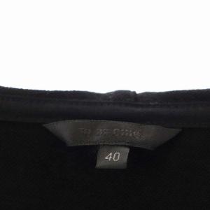 TO BE CHIC ジップアップパーカー 七分袖 フリル フード 40 黒 ブラック