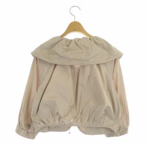 TO BE CHIC ビッグカラー ジップアップジャケット ショート丈 薄手 七分袖 40 スモークピンク