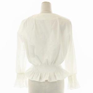 ANAYI タイプライタークルーブルゾン ジャケット ジップアップ シャーリング フリル 38 白 ホワイト