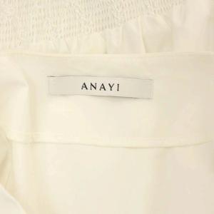 ANAYI タイプライタークルーブルゾン ジャケット ジップアップ シャーリング フリル 38 白 ホワイト