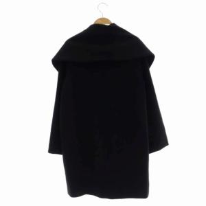 ANAYI ショーツカラーコート アウター ミドル丈 総裏地 アンゴラ ウール 38 黒 ブラック