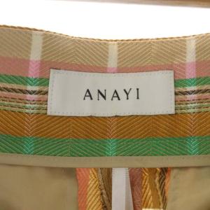 ANAYI 23SS ヘリンボーンチェックワイドパンツ 36 マルチカラー
