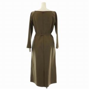 CELFORD オフショル風Iラインワンピース ロング 七分袖 36 カーキ