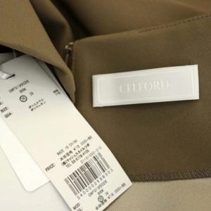 CELFORD オフショル風Iラインワンピース ロング 七分袖 36 カーキ