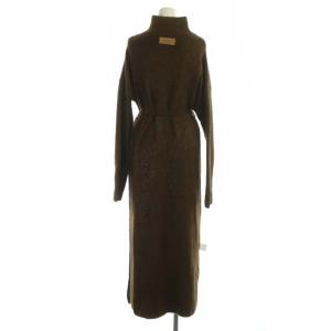 Ameri VINTAGE UNDRESSED CUSTOM RAP LONG KNIT TOP ニット ワンピース ロング 長袖 茶 ブラウン
