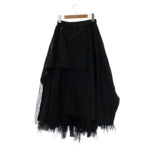 Ameri VINTAGE UNDRESSED OVERLAPPING SKIRT スカート プリーツ フレア チュール アシンメトリー M 黒 ブラック