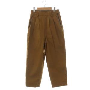22SS ORGANIC COTTON GABERDINEパンツ テーパード サイドジップ タック 1 キャメル