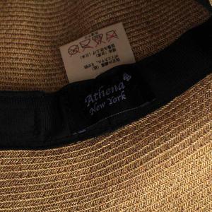 Athena New York ペーパーハット 帽子 リボン ベージュ