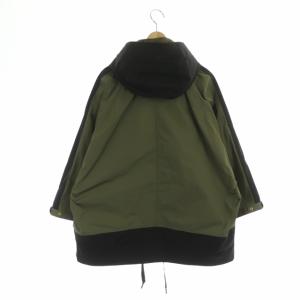 WOOLRICH ビーバーアノラックパーカー ジャケット 薄手 前開き フード ジップアップ S カーキ 黒 ブラック WWOU0336