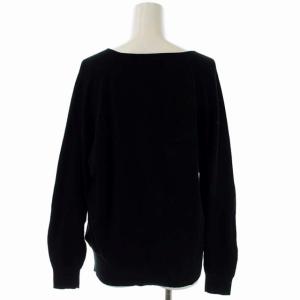 Theory SUPER PIUMA BATWING PULLOVER Vネック ニット コットン セーター 長袖 プルオーバー S 黒