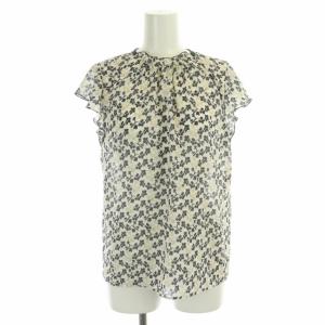 ANAYI セットアップ 上下 キカリーフプリントギャザーブラウス プルオーバー 半袖 スカート フレア ロング 38 白 黒 ベージュ