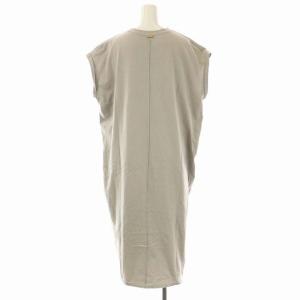 AMERICANA × MICA&DEAL マイカーナ MICANA ジップアップワンピース フレンチスリーブ ストレート ロング ロゴプリント