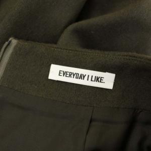 EVERYDAY I LIKE Light Melton フレアスカート ロング 36 グレイッシュカーキ