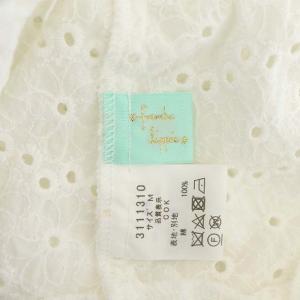 franche lippée 刺繍フリル半袖チュニック カットソー ティアード カットワーク プルオーバー M オフホワイト