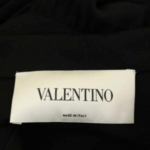 VALENTINO NB3VAE203D5 シャツワンピース スキッパー 長袖 ミモレ丈 フレア 44 ブラック
