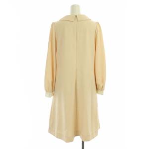 Chesty Aラインボウタイワンピース 長袖 膝丈 0 ベージュ