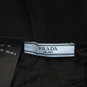 PRADA スカート フレア 膝丈 サイドジップ 38 黒 ブラック