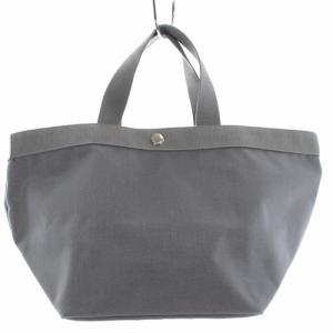 トートバッグ ハンドバッグ 舟型 ナイロン ロゴ グレー