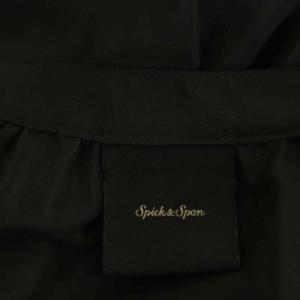 Spick&Span ワッシャーサテンティアードワンピース シャツワンピース ロング 長袖 38 黒 ブラック
