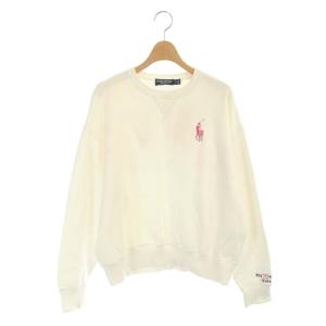 スウェット トレーナー クルーネック 長袖 プルオーバー ピンクポニー 20周年 ビッグロゴ 裏起毛 SP オフホワイト ピンク