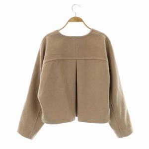 ADORE 21AW ソフトメルトンノーカラージャケット アウター 総裏地 ノーボタン 38 ピンクブラウン