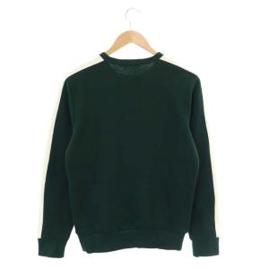 POLO RALPH LAUREN フロントミニロゴトレーナー スウェット プルオーバー 長袖 XS 緑 グリーン オフホワイト