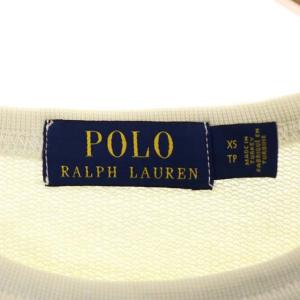 POLO RALPH LAUREN フロントミニロゴトレーナー スウェット プルオーバー 長袖 XS オフホワイト 緑 グリーン
