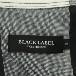BLACK LABEL CRESTBRIDGE 長袖チェックシャツ ボタンダウン 胸ポケット 3 黒 白 赤 ブラック ホワイト レッド