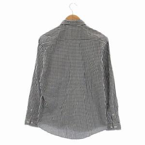 BLACK LABEL CRESTBRIDGE ギンガムチェックシャツ ボタンダウン 長袖 3 黒 白 ブラック ホワイト