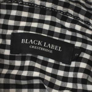 BLACK LABEL CRESTBRIDGE ギンガムチェックシャツ ボタンダウン 長袖 3 黒 白 ブラック ホワイト