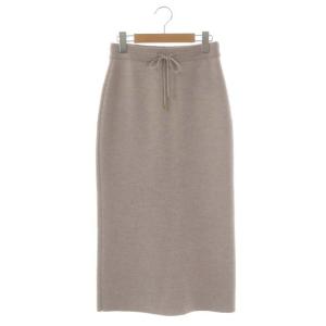 22AW メリノ ウール タイトニットスカート ロング 36 スモークピンク