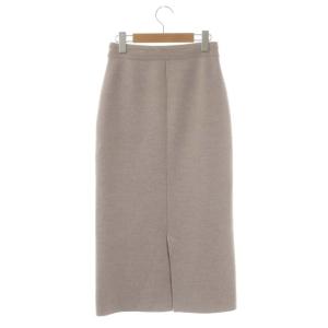 ANAYI 22AW メリノ ウール タイトニットスカート ロング 36 スモークピンク