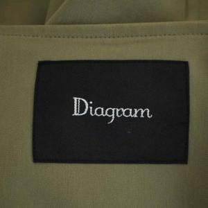 Diagram GRACE CONTINENTAL ノーカラーアーミーシャツジャケット 比翼仕立て 薄手 38 カーキ 緑