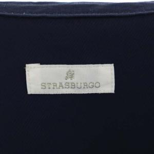 STRASBURGO リネン混 スタンドカラージャケット ブルゾン ジップアップ 38 紺 ネイビー