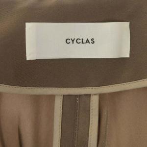 CYCLAS シルク混 ボリュームスリーブギャザーブルゾン 薄手 ジップアップ 34 ブラウン