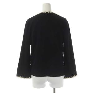 M'S GRACY アンサンブル ニットカーディガン カットソー クルーネック パフスリーブ 半袖 長袖 パール装飾 40 黒 ブラック
