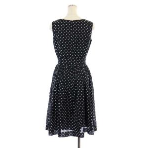 M'S GRACY ワンピース ひざ丈 ノースリーブ ドット 38 黒 ブラック