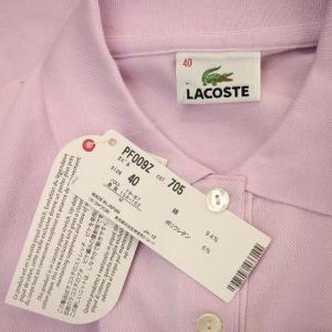 LACOSTE ポロシャツ カットソー 半袖 ロゴ刺繍 40 ピンク