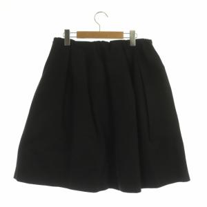 TO BE CHIC タックスカート ひざ丈 フレア 大きいサイズ 46 黒 ブラック