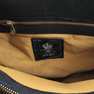 A.D.M.J. トートバッグ ショルダーバッグ 2way レザー ネイビー グレー
