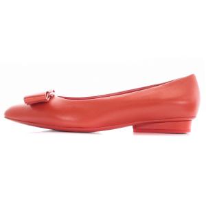 Salvatore Ferragamo VIVA BOW BALLET FLAT パンプス ヴァラリボン レザー 23.5cm レッド